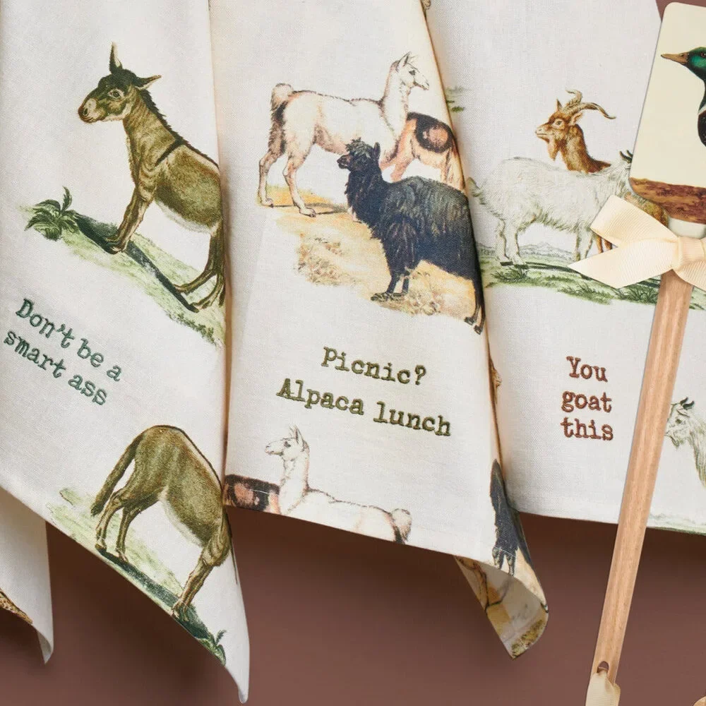 You Goat This Dish Cloth Towel | Cotten Linen Novelty Tea Towel | Cute Kitchen